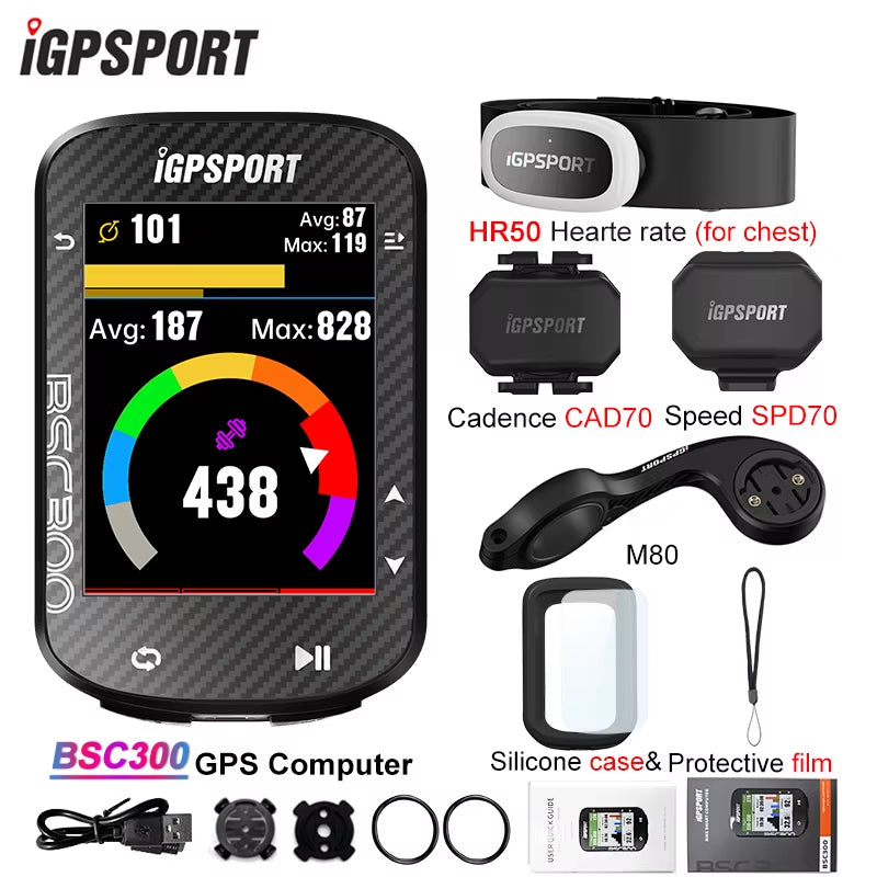 BSC300 BSC 300 Computer ANT+ Wireless Bike Speedometer Bluetooth GPS Route Navigation Notification Odometer