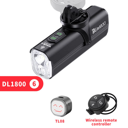 Bicycle Lights 1200LM/1800LM Focus/Flood Beam Dual Light Source LED Smart Bike Front Lights IPX6 Mtb Cycling Headlights