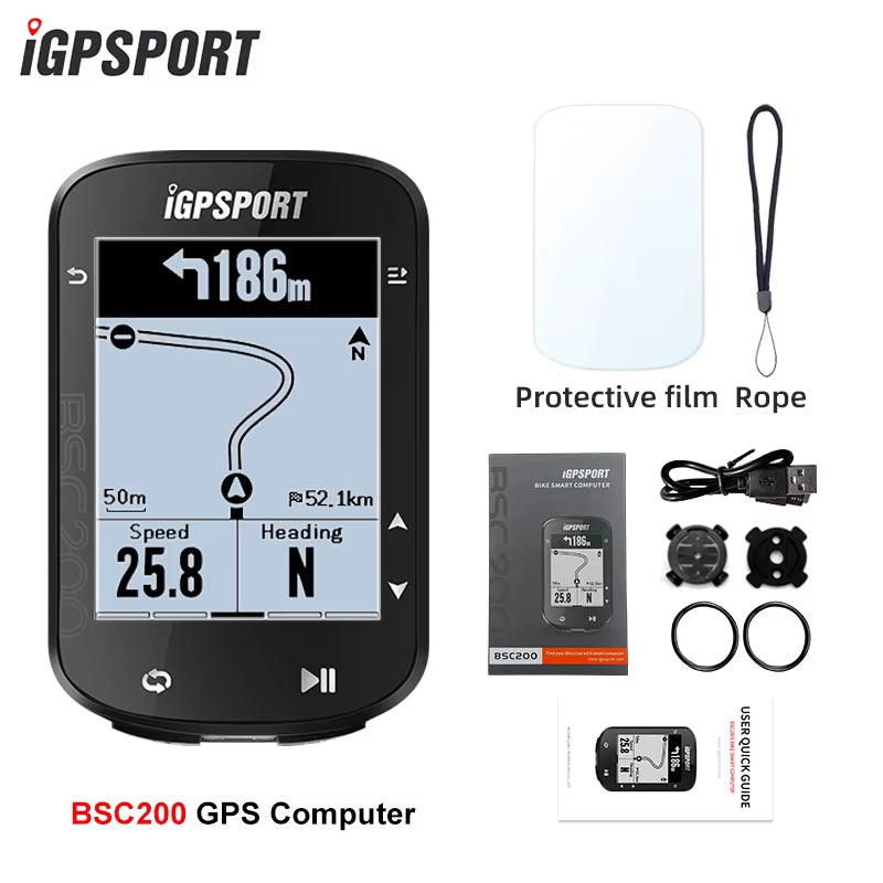 BSC200 GPS Cycle Bike Computer Wireless Speedometer Bicycle Digital ANT+ Route Navigation Stopwatch Cycling Odometer