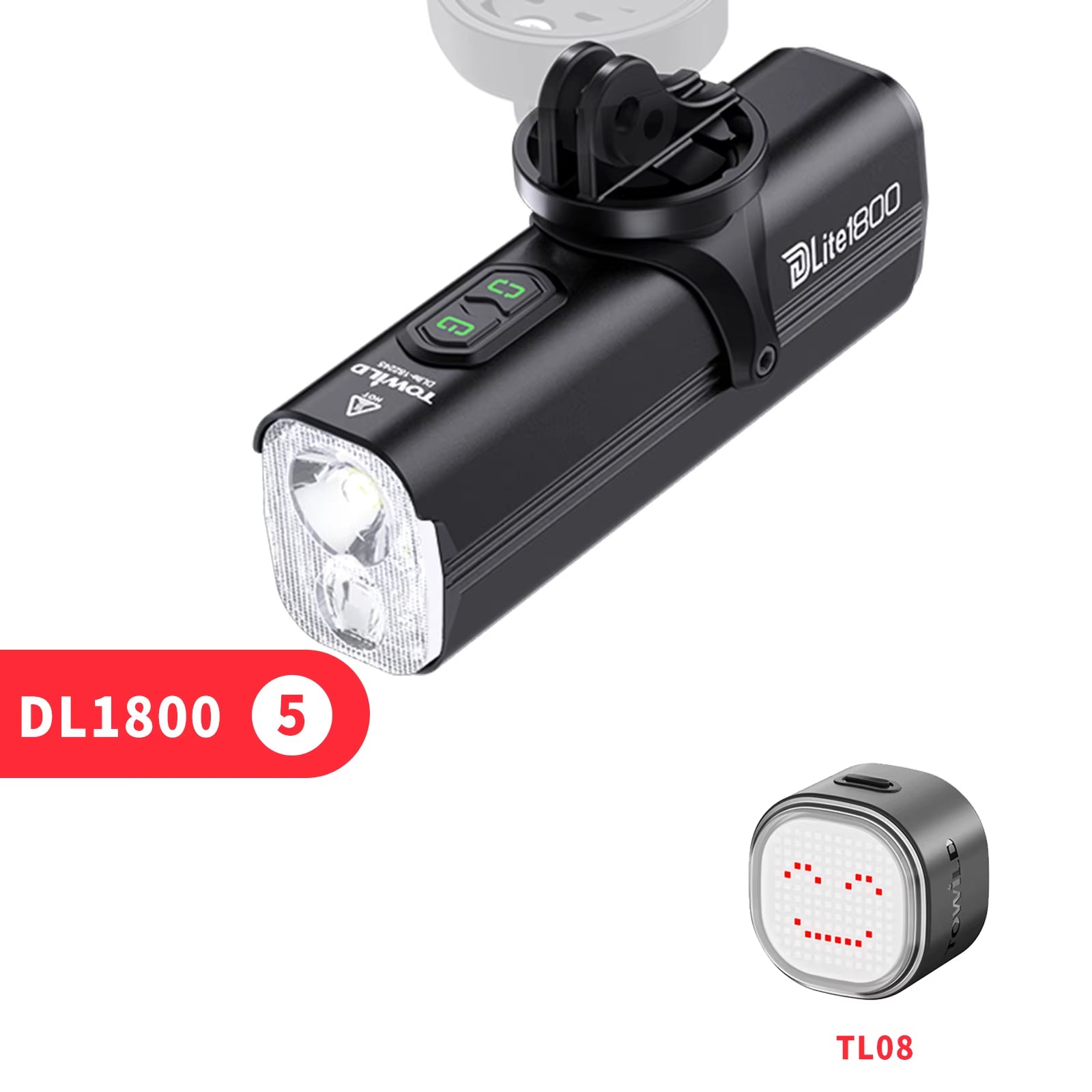 Bicycle Lights 1200LM/1800LM Focus/Flood Beam Dual Light Source LED Smart Bike Front Lights IPX6 Mtb Cycling Headlights