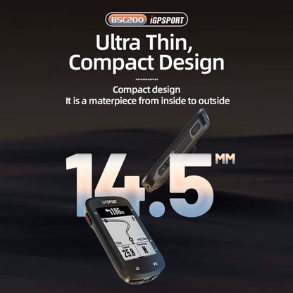 BSC200 GPS Cycle Bike Computer Wireless Speedometer Bicycle Digital ANT+ Route Navigation Stopwatch Cycling Odometer