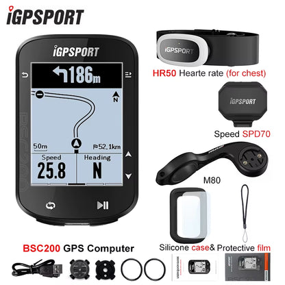BSC200 GPS Cycle Bike Computer Wireless Speedometer Bicycle Digital ANT+ Route Navigation Stopwatch Cycling Odometer