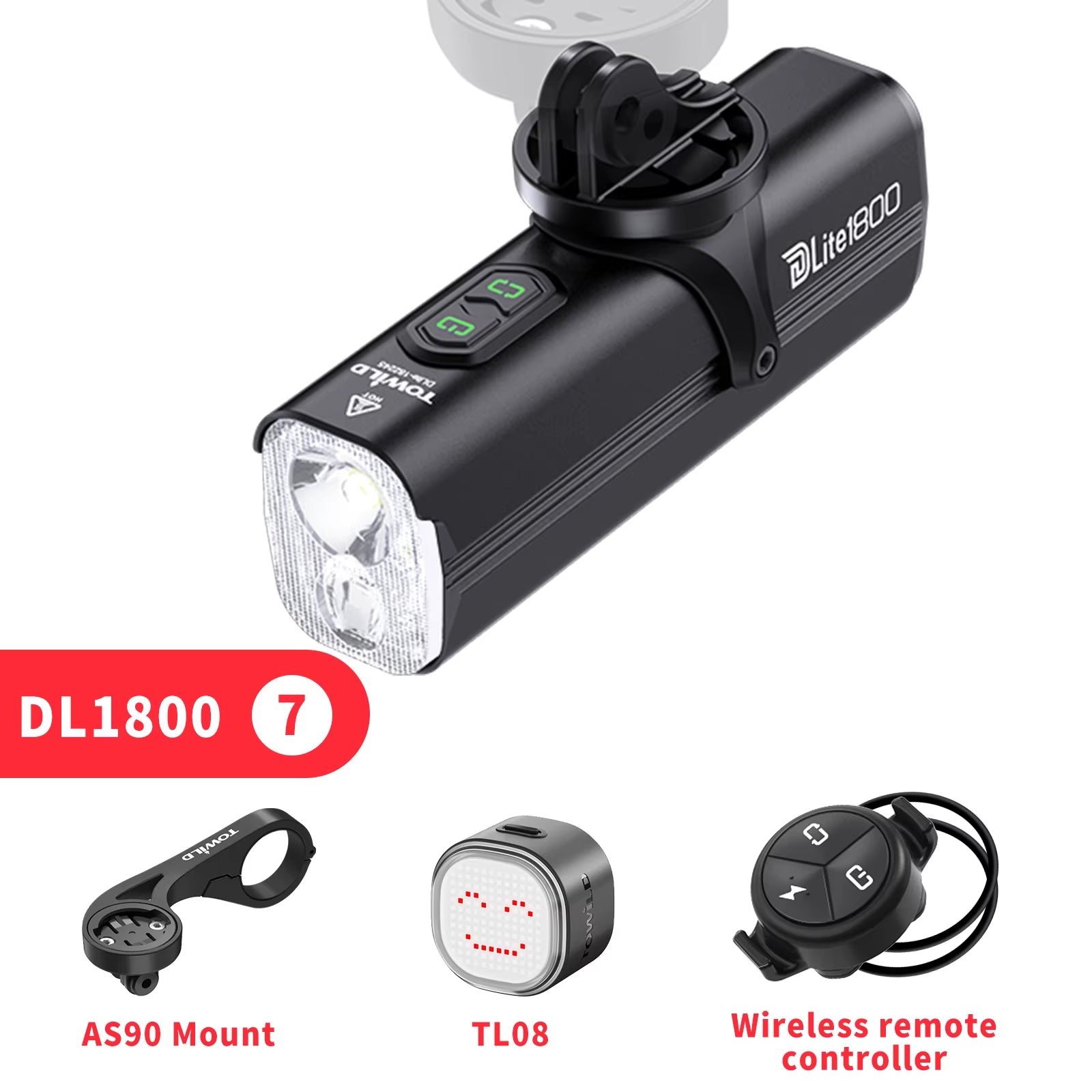 Bicycle Lights 1200LM/1800LM Focus/Flood Beam Dual Light Source LED Smart Bike Front Lights IPX6 Mtb Cycling Headlights