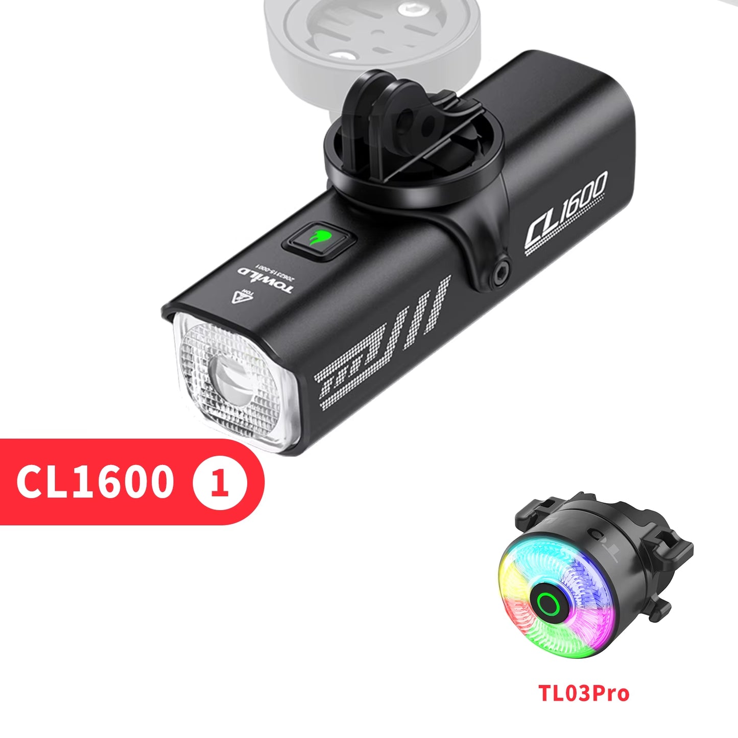 CL1600LM Bicycle Light 5000Mah Bike Light IPX6 Flashlight Aluminum Front Lamp Type-C Charging MTB Road Cycling Headlights