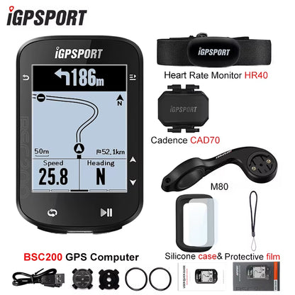 BSC200 GPS Cycle Bike Computer Wireless Speedometer Bicycle Digital ANT+ Route Navigation Stopwatch Cycling Odometer