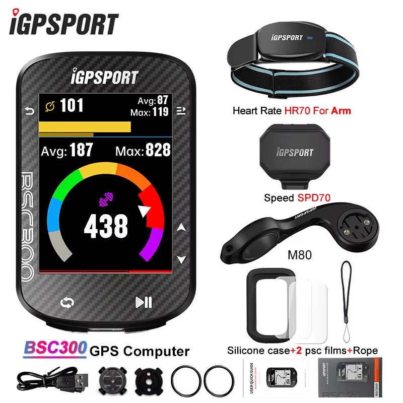 BSC300 BSC 300 Computer ANT+ Wireless Bike Speedometer Bluetooth GPS Route Navigation Notification Odometer
