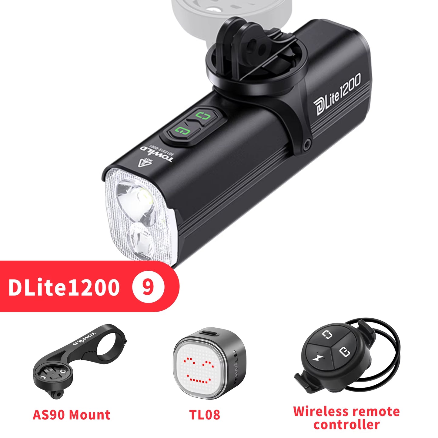 Bicycle Lights 1200LM/1800LM Focus/Flood Beam Dual Light Source LED Smart Bike Front Lights IPX6 Mtb Cycling Headlights