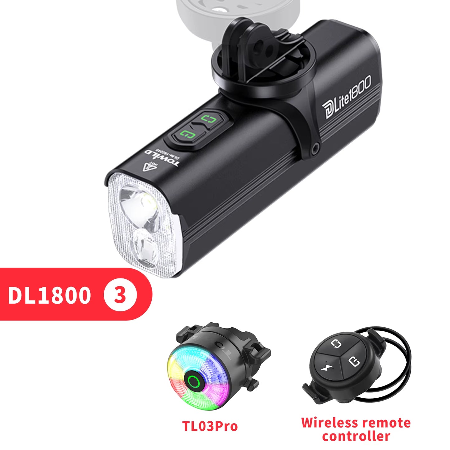 Bicycle Lights 1200LM/1800LM Focus/Flood Beam Dual Light Source LED Smart Bike Front Lights IPX6 Mtb Cycling Headlights