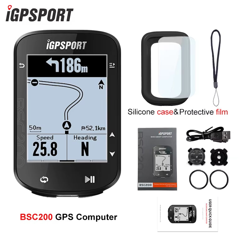 BSC200 GPS Cycle Bike Computer Wireless Speedometer Bicycle Digital ANT+ Route Navigation Stopwatch Cycling Odometer