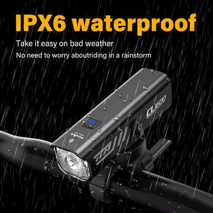 CL1600LM Bicycle Light 5000Mah Bike Light IPX6 Flashlight Aluminum Front Lamp Type-C Charging MTB Road Cycling Headlights