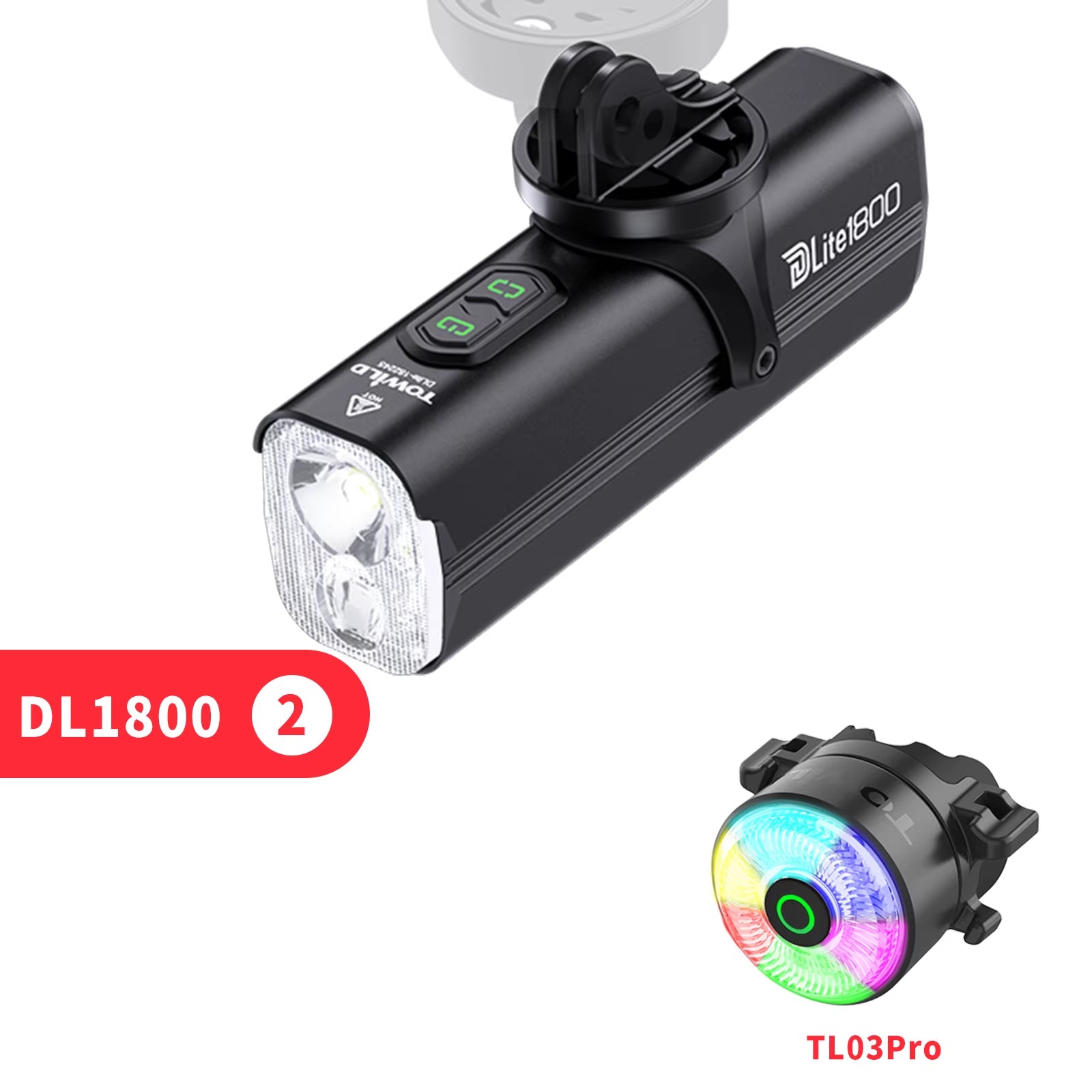 Bicycle Lights 1200LM/1800LM Focus/Flood Beam Dual Light Source LED Smart Bike Front Lights IPX6 Mtb Cycling Headlights