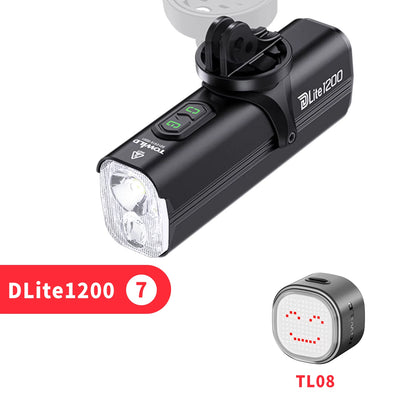 Bicycle Lights 1200LM/1800LM Focus/Flood Beam Dual Light Source LED Smart Bike Front Lights IPX6 Mtb Cycling Headlights