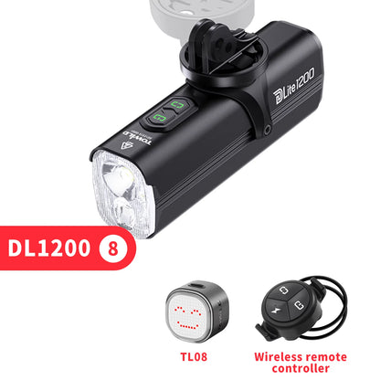 Bicycle Lights 1200LM/1800LM Focus/Flood Beam Dual Light Source LED Smart Bike Front Lights IPX6 Mtb Cycling Headlights
