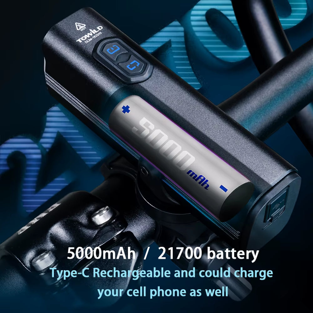 Bicycle Lights 1200LM/1800LM Focus/Flood Beam Dual Light Source LED Smart Bike Front Lights IPX6 Mtb Cycling Headlights