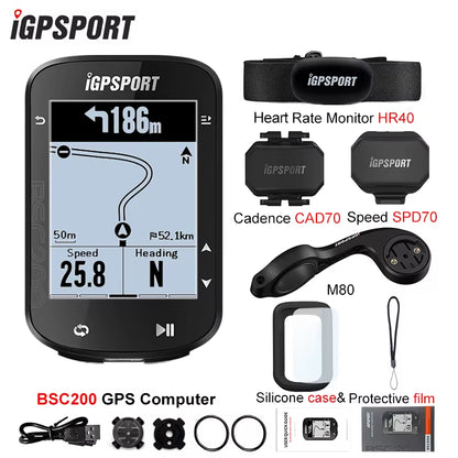 BSC200 GPS Cycle Bike Computer Wireless Speedometer Bicycle Digital ANT+ Route Navigation Stopwatch Cycling Odometer