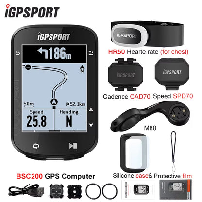 BSC200 GPS Cycle Bike Computer Wireless Speedometer Bicycle Digital ANT+ Route Navigation Stopwatch Cycling Odometer