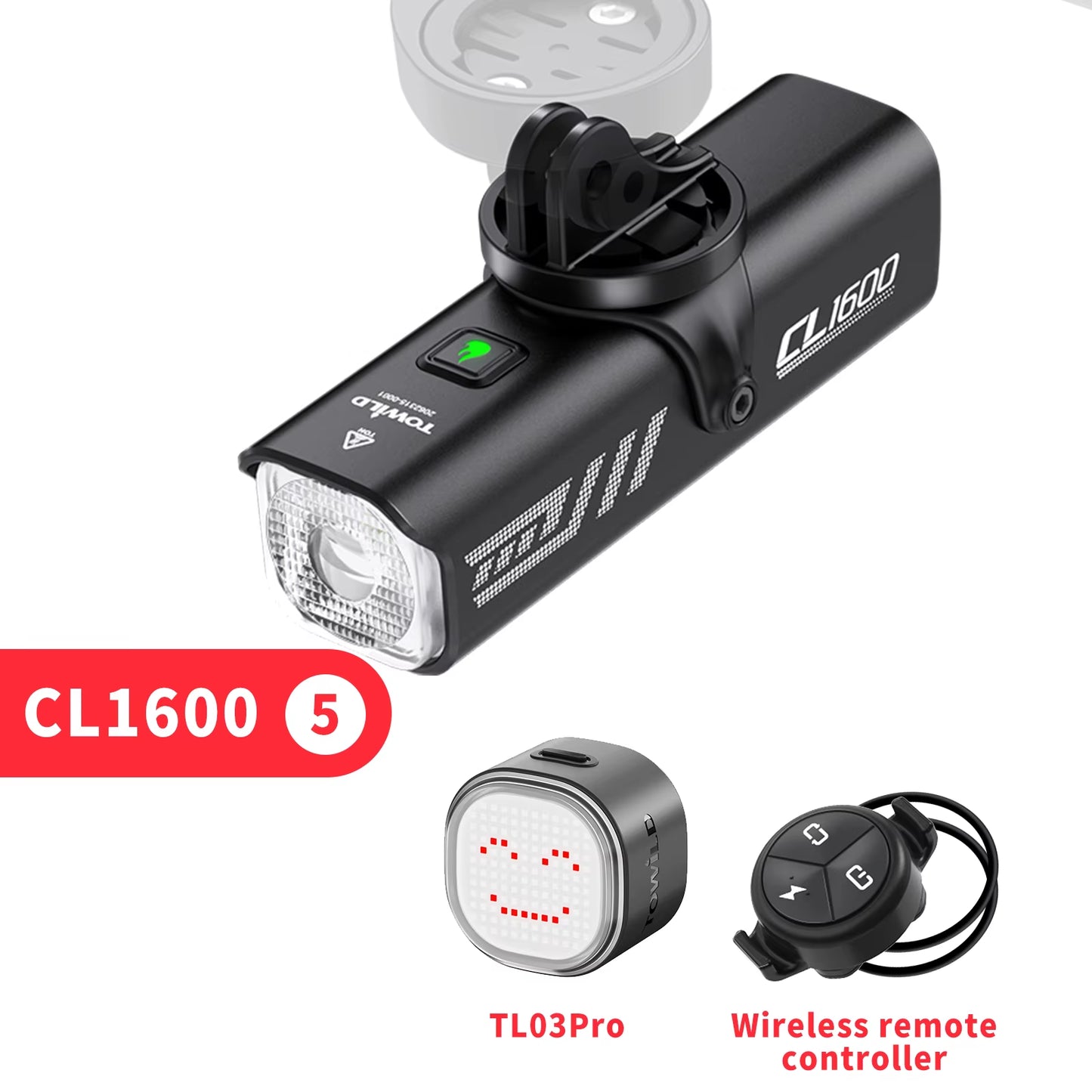 CL1600LM Bicycle Light 5000Mah Bike Light IPX6 Flashlight Aluminum Front Lamp Type-C Charging MTB Road Cycling Headlights