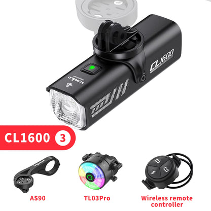 CL1600LM Bicycle Light 5000Mah Bike Light IPX6 Flashlight Aluminum Front Lamp Type-C Charging MTB Road Cycling Headlights